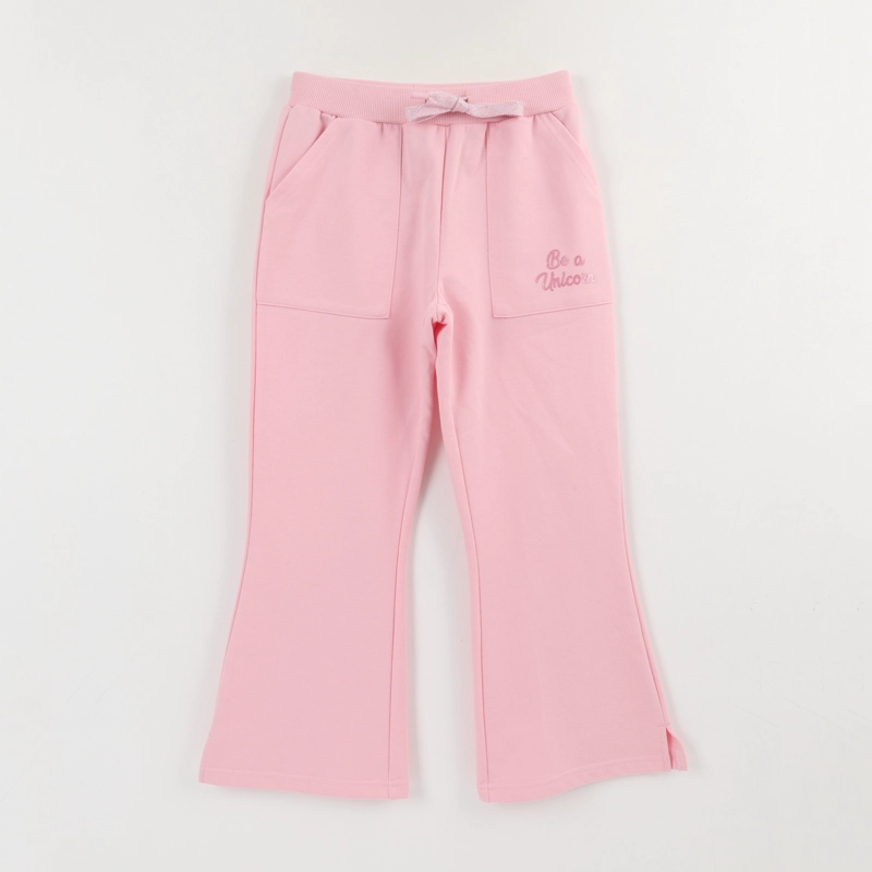 PANTALON PALAZZO DE BUZO NIÑA BE ROSADO UNICORNIO - 1