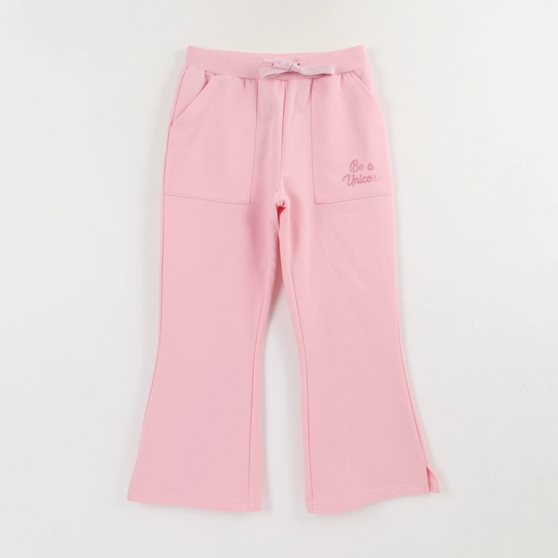 PANTALON PALAZZO DE BUZO NIÑA BE ROSADO UNICORNIO - 1