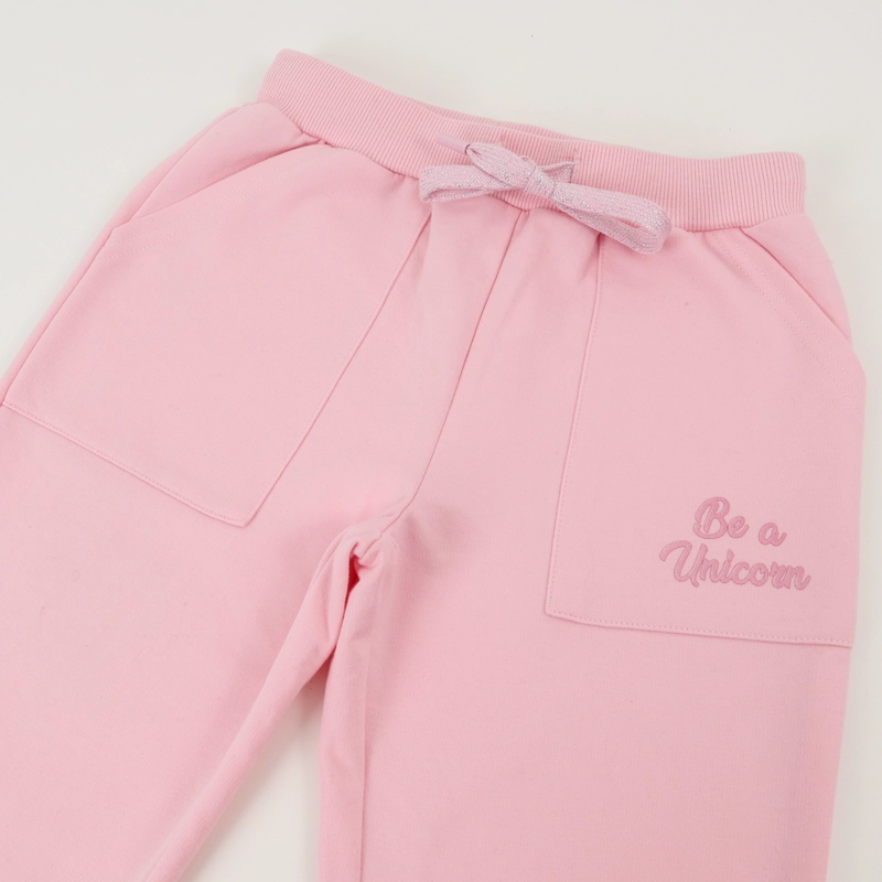 PANTALON PALAZZO DE BUZO NIÑA BE ROSADO UNICORNIO - 2