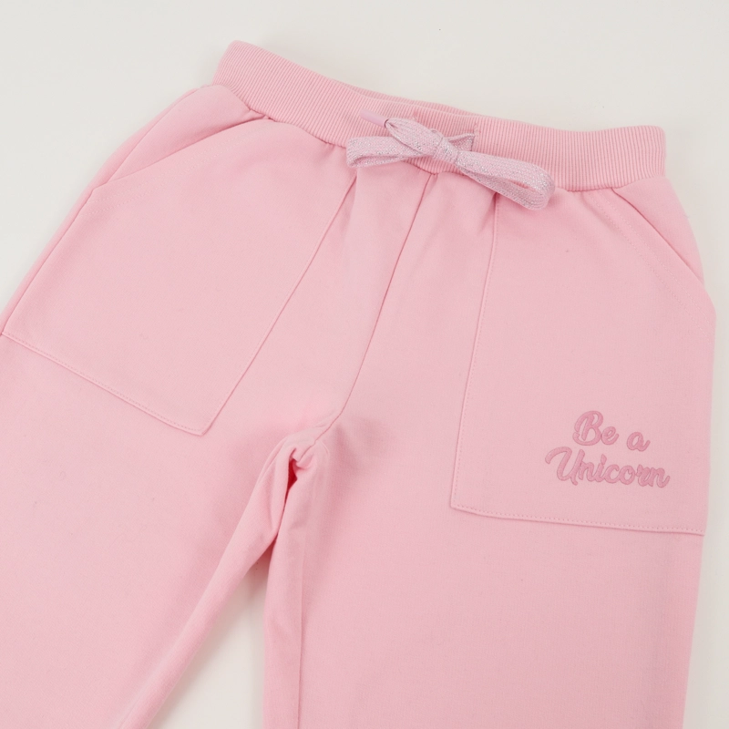 PANTALON PALAZZO DE BUZO NIÑA BE ROSADO UNICORNIO - 2