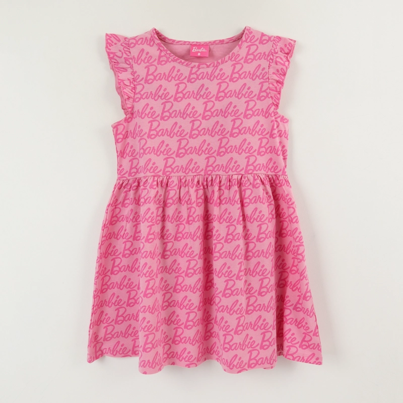 VESTIDO SIN MANGA Y COLLET NIÑA ROSADO FULL PRINT BARBIE - 1