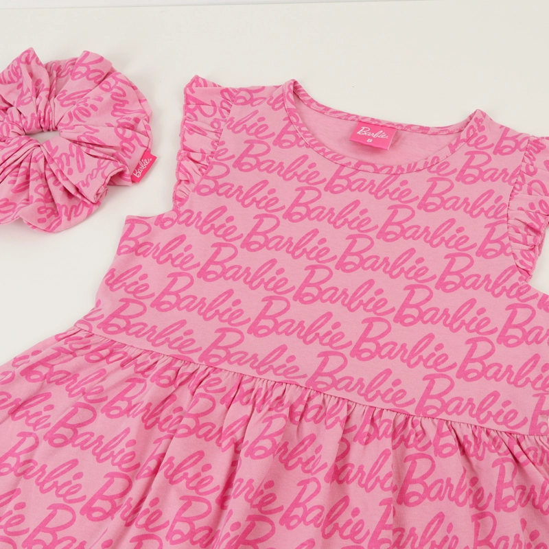 VESTIDO SIN MANGA Y COLLET NIÑA ROSADO FULL PRINT BARBIE - 3
