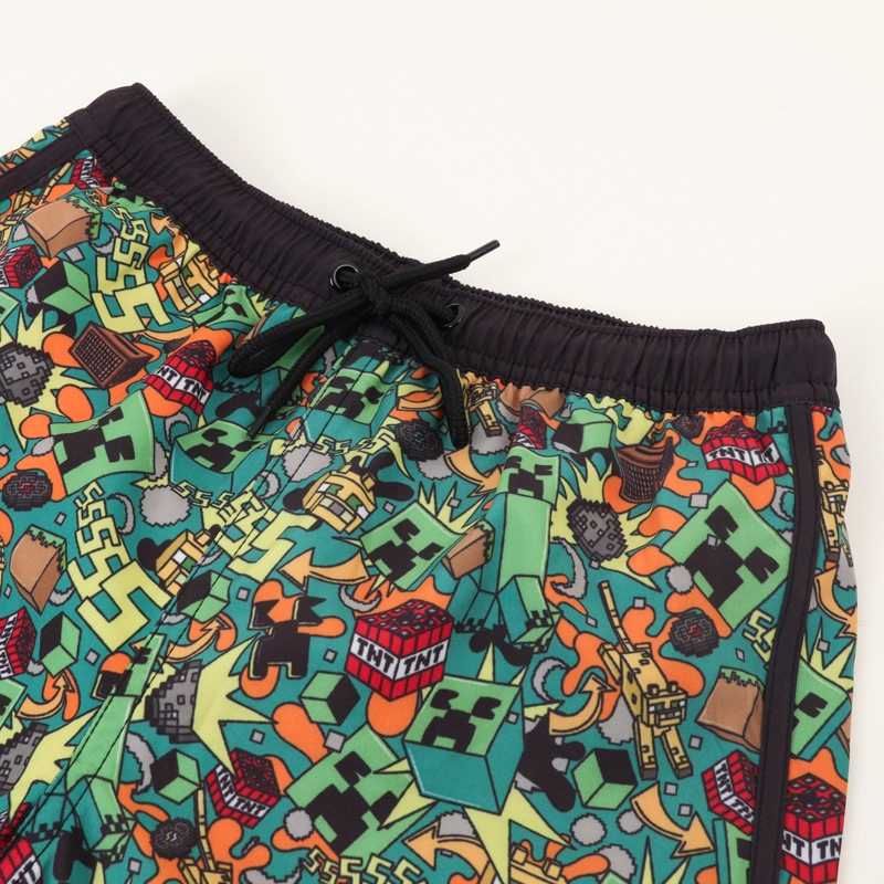 TRAJE DE BAÑO NIÑO FULL PRINT CON BOLSA VERDE MINECRAFT - 3