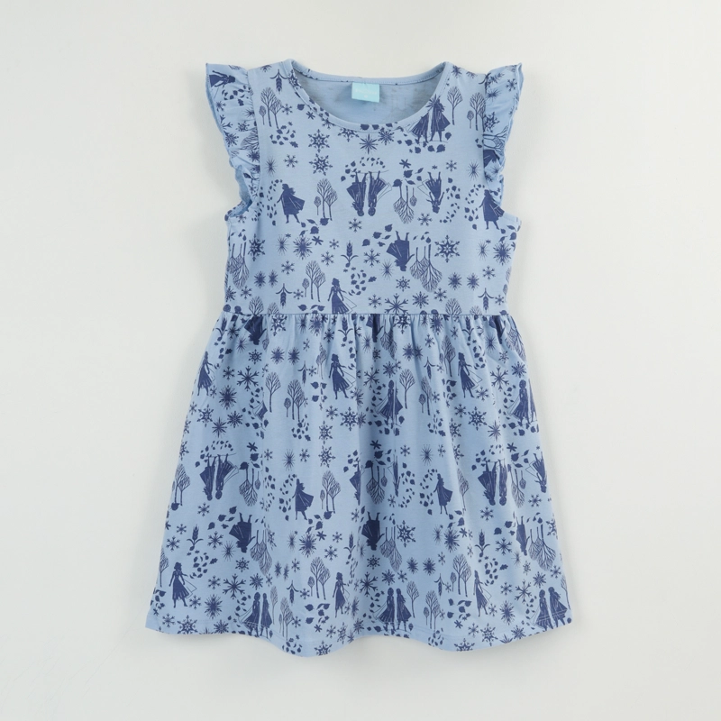 VESTIDO SIN MANGA Y COLLET NIÑA AZUL FULLPRINT FROZEN DISNEY - 1
