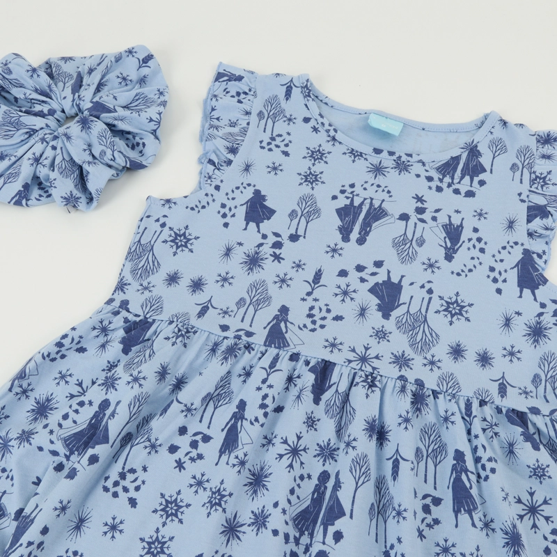 VESTIDO SIN MANGA Y COLLET NIÑA AZUL FULLPRINT FROZEN DISNEY - 3