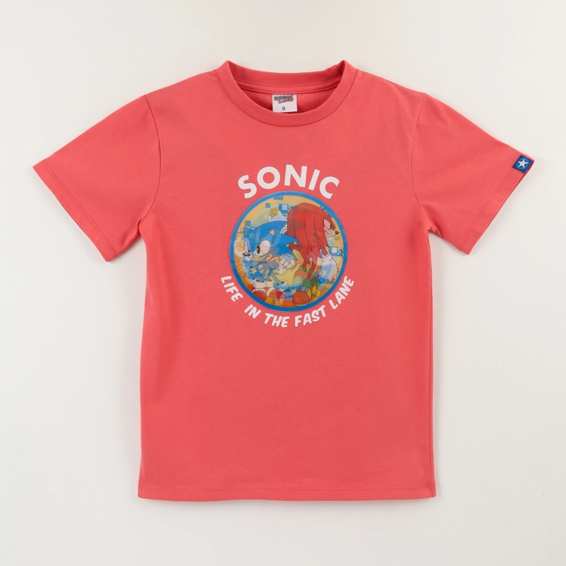 POLERA MANGA CORTA ROJO NIÑO LIFE IN THE FAST LANE SONIC - 1