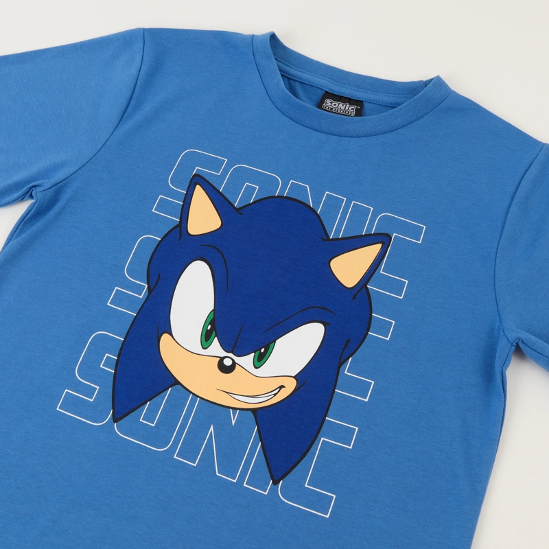 POLERA MANGA CORTA NIÑO AZUL FACE SONIC - 3