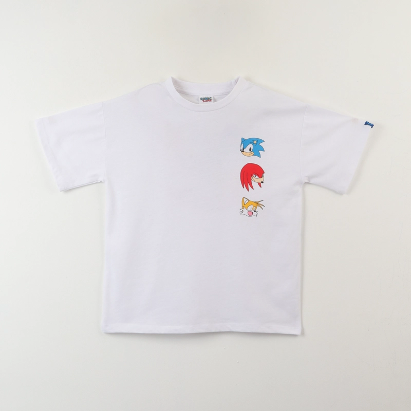 POLERA MANGA CORTA BLANCO NIÑO BACK PRINT SONIC - 1