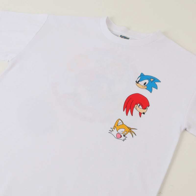 POLERA MANGA CORTA BLANCO NIÑO BACK PRINT SONIC - 3
