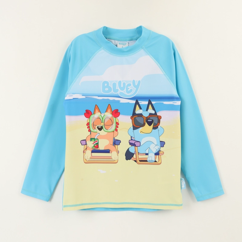POLERA UV MANGA LARGA NIÑO CELESTE BLUEY & BINGO PLAYA BLUEY - 1