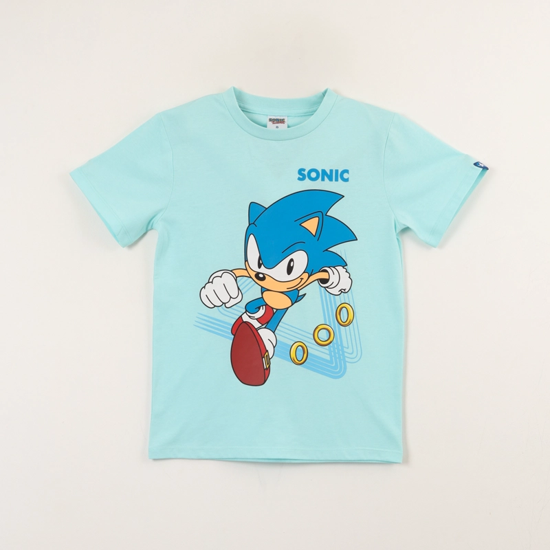 POLERA MANGA CORTA NIÑO CELESTE RUN SONIC - 1