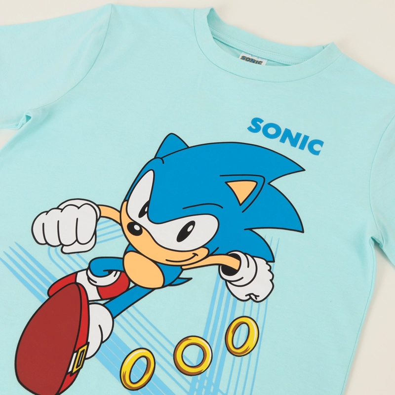 POLERA MANGA CORTA NIÑO CELESTE RUN SONIC - 3