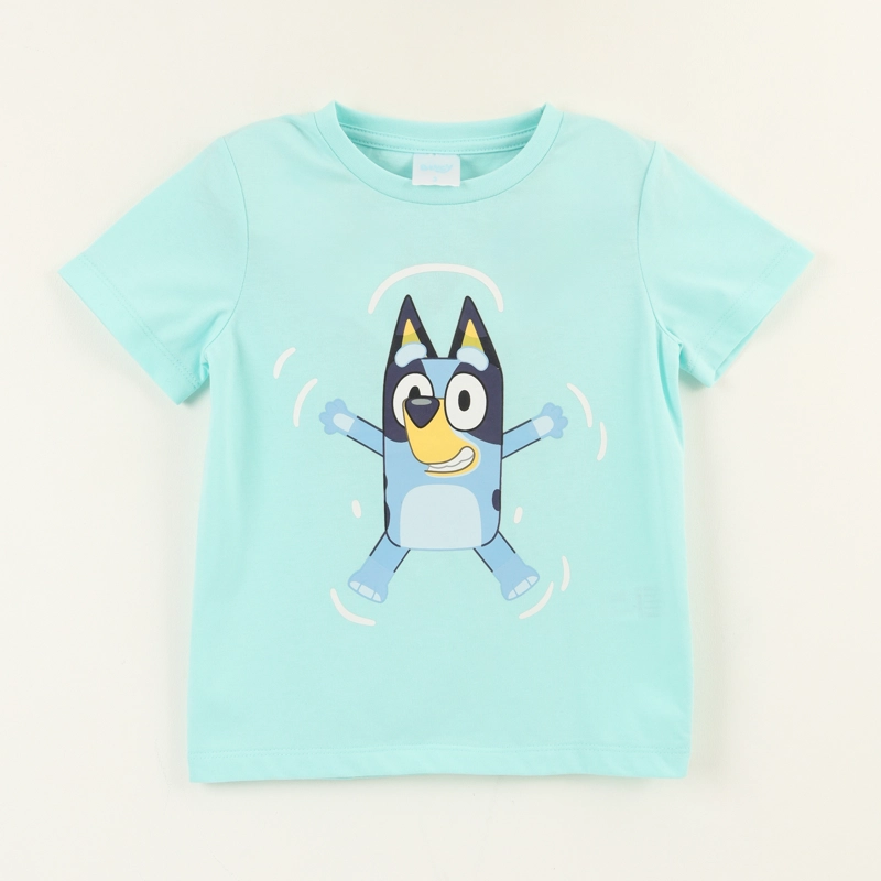 POLERA MANGA CORTA NIÑO TURQUESA BLUEY JUMP BLUEY - 1