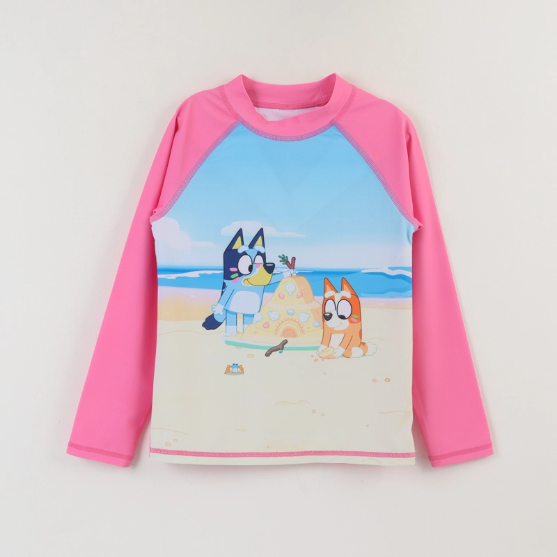 POLERA UV MANGA LARGA NIÑA ROSA BLUEY & BINGO PLAYA BLUEY - 1