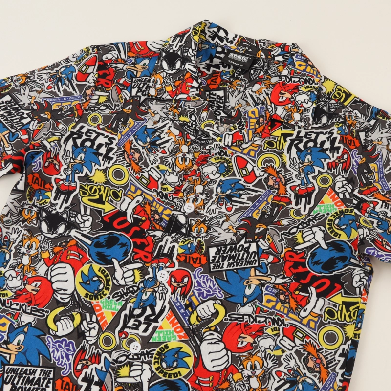 CAMISA NIÑO AZUL FULL PRINT LETS ROLL SONIC - 4