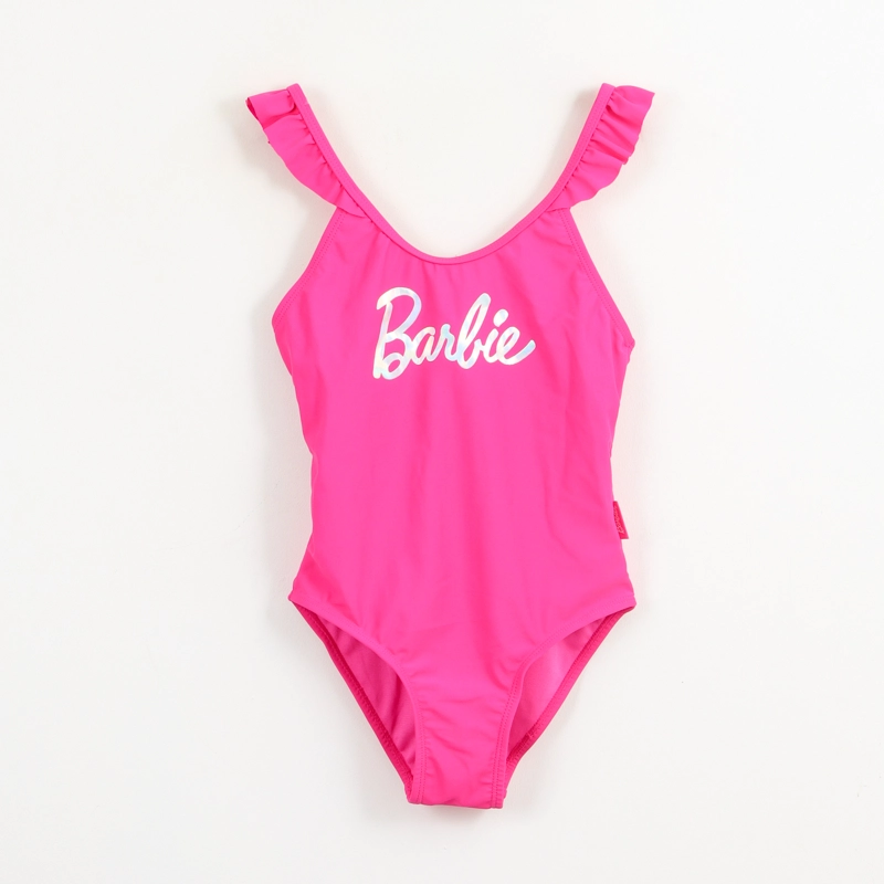 TRAJE DE BAÑO ENTERO NIÑA ROSA LOGO BARBIE - 1