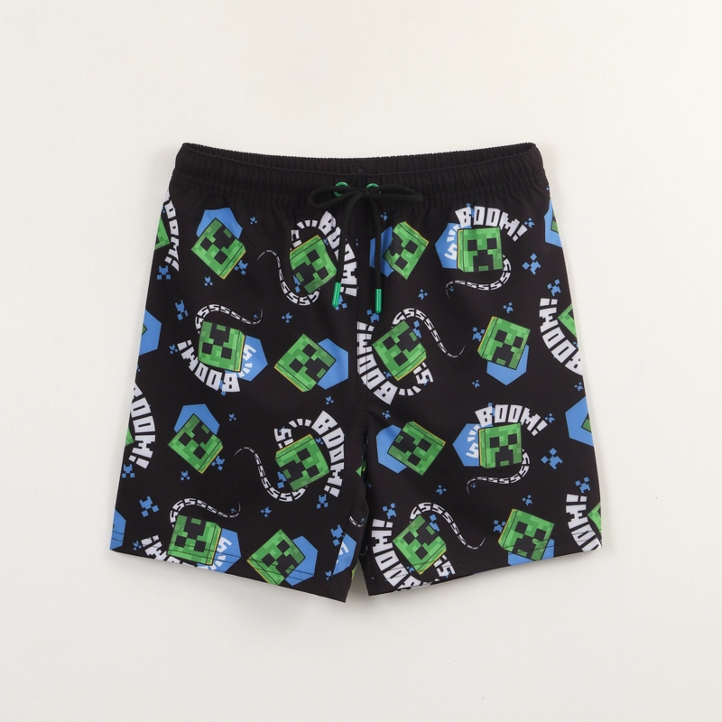 TRAJE DE BAÑO NIÑO FULL PRINT NEGRO MINECRAFT - 1