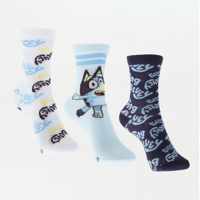 TRIPACK CALCETIN BLANCO NIÑO LOGOS BLUEY - 1