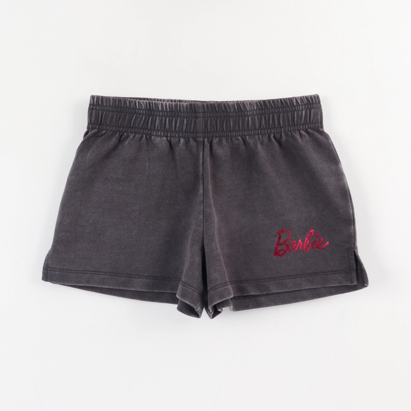 SHORT CORDON NIÑA NEGRO BOLSILLO TRASERO LOGO BARBIE - 1
