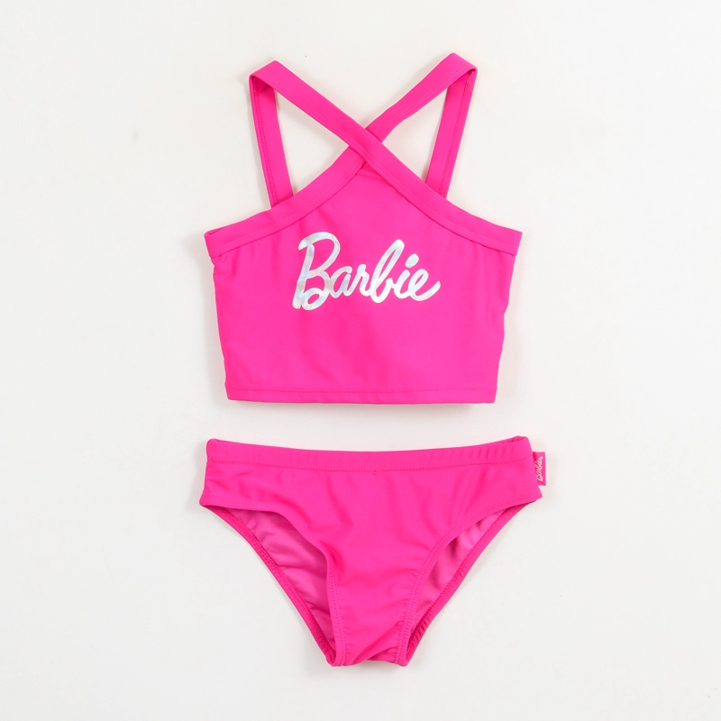 BIKINI NIÑA ROSA LOGO BARBIE - 1