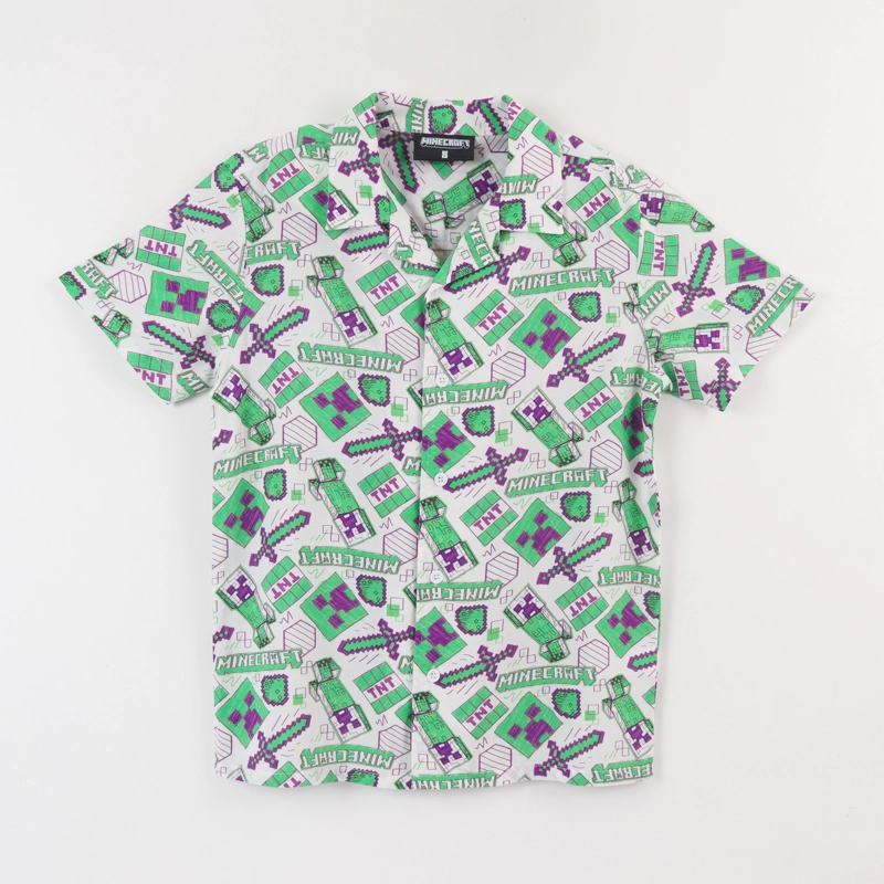 CAMISA NIÑO VERDE FULL PRINT SURVIVAL MINECRAFT - 1