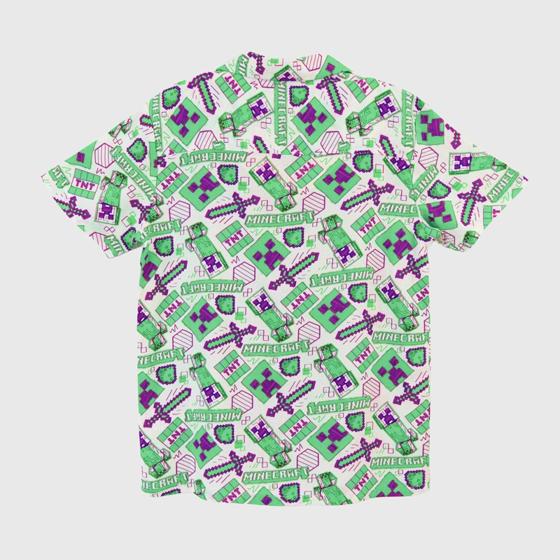 CAMISA NIÑO VERDE FULL PRINT SURVIVAL MINECRAFT - 2