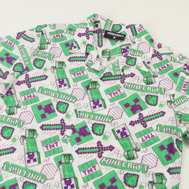 CAMISA NIÑO VERDE FULL PRINT SURVIVAL MINECRAFT - 3