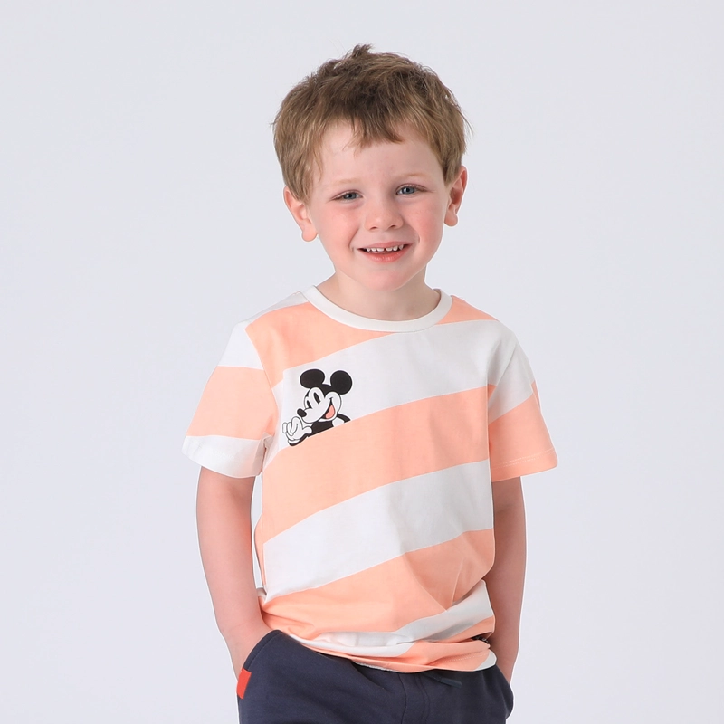 POLERA MANGA CORTA NIÑO BEIGE ESTAMPADO MICKEY DISNEY - 1