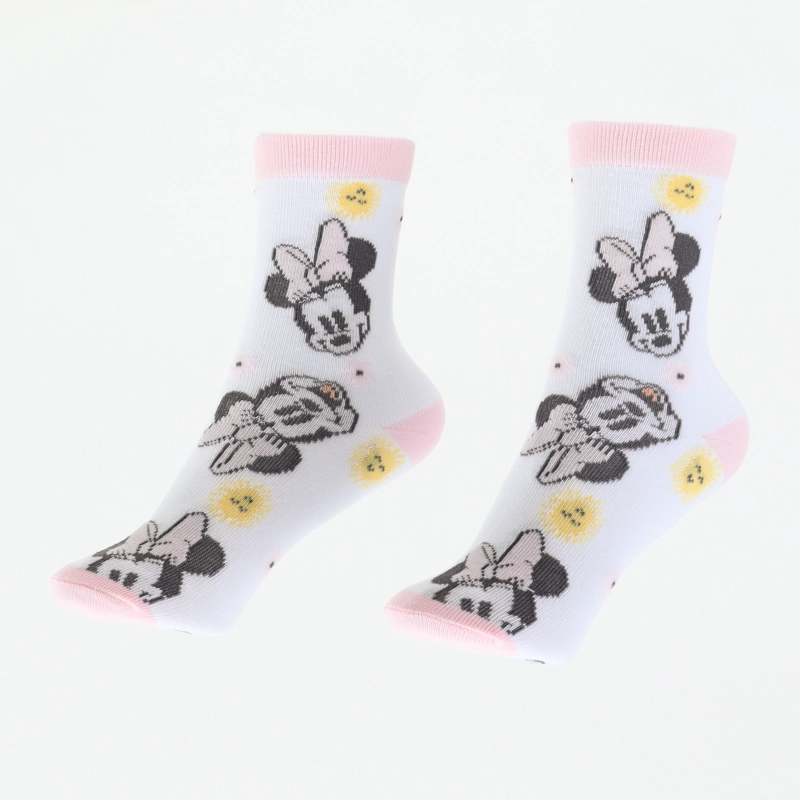 TRIPACK CALCETIN NIÑA ROSADO FLORES MINNIE DISNEY - 4