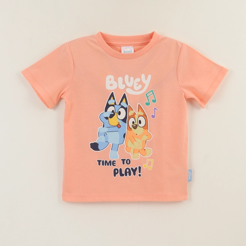 POLERA MANGA CORTA NIÑO DAMASCO BLUEY & BINGO BLUEY - 1