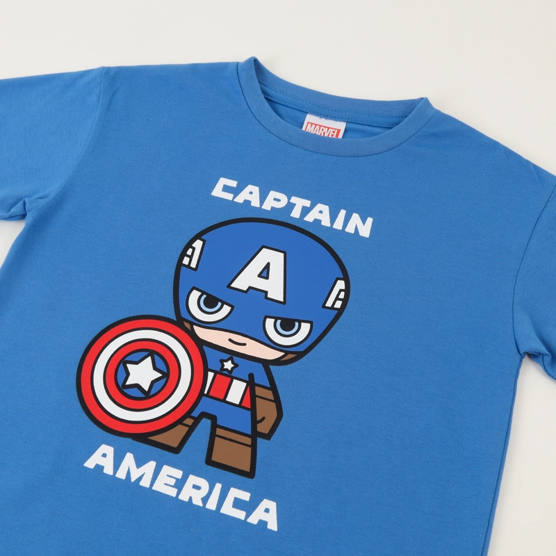 POLERA MANGA CORTA NIÑO AZUL CAPITAN AMERICA SPIDEY MARVEL - 3