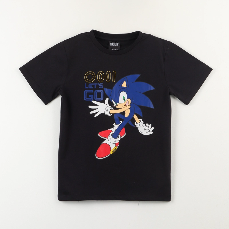 POLERA MANGA CORTA NEGRO NIÑO SONIC LETS GO SONIC - 1