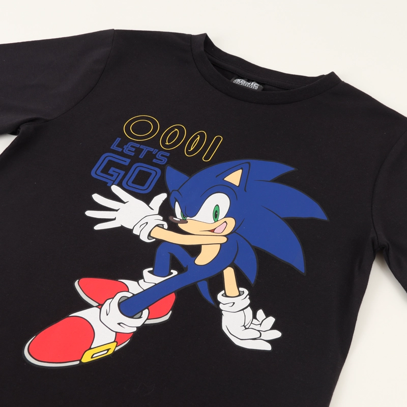 POLERA MANGA CORTA NEGRO NIÑO SONIC LETS GO SONIC - 6