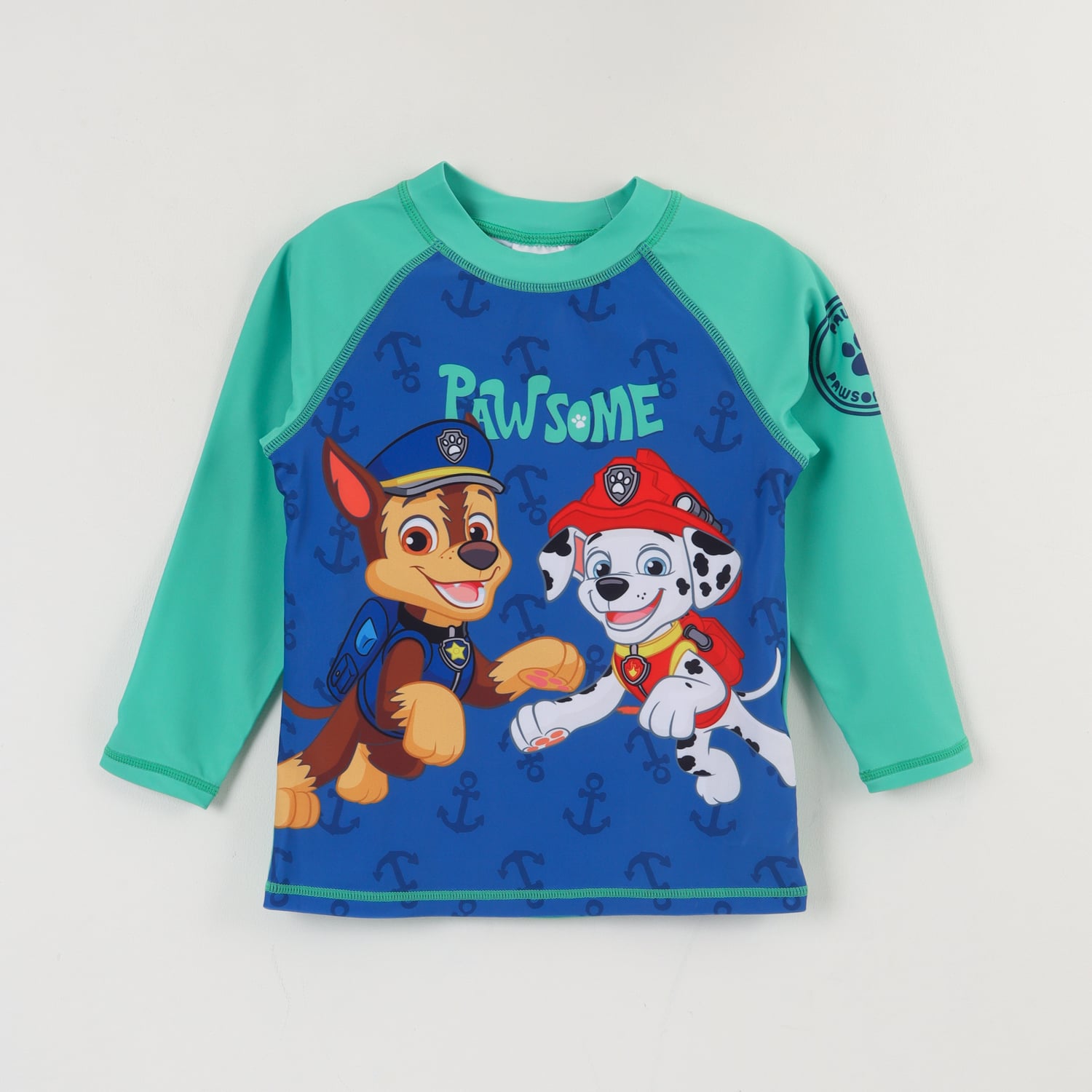POLERA UV MANGA CORTA NIÑO AZUL CHASE & MARSHALL PAW PATROL - 1
