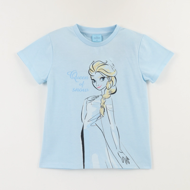 POLERA MANGA CORTA NIÑA CELESTE ELSA FROZEN DISNEY - 1