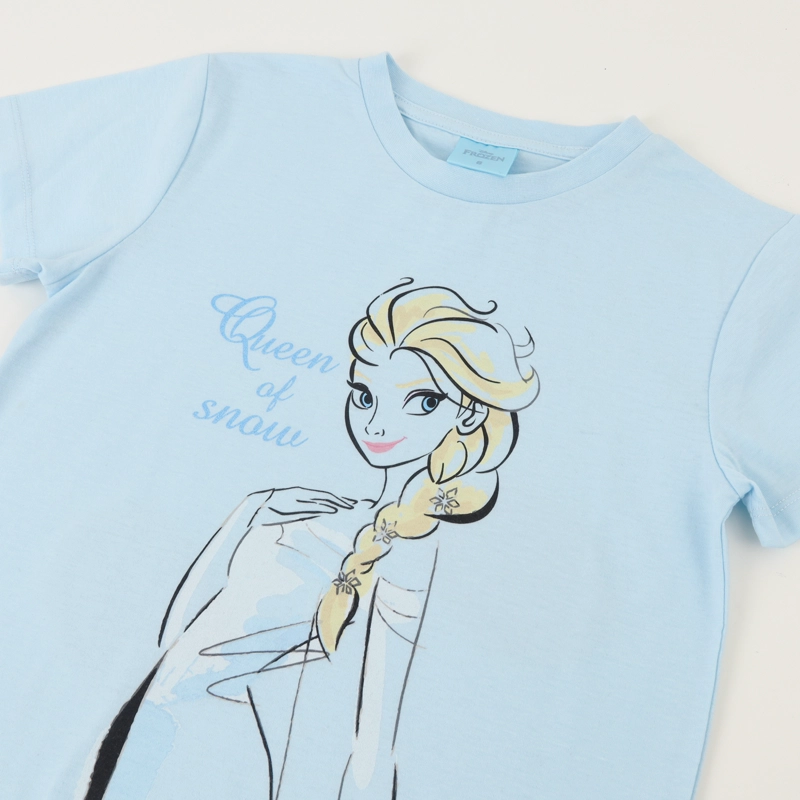 POLERA MANGA CORTA NIÑA CELESTE ELSA FROZEN DISNEY - 3