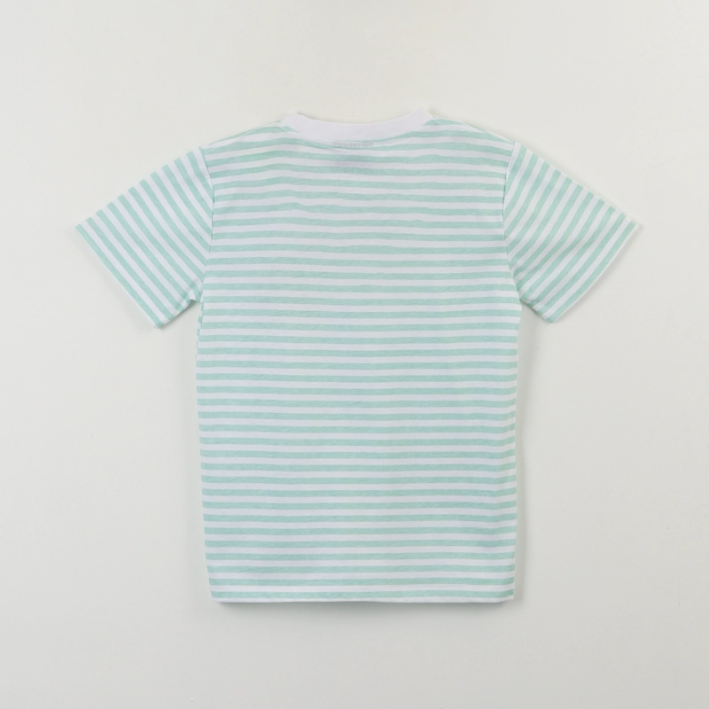 POLERA MANGA CORTA NIÑO VERDE RAYAS CREEPER MINECRAFT - 3