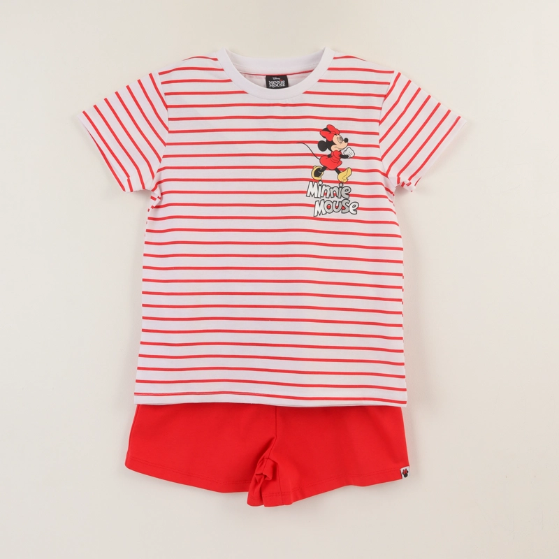 CONJUNTO ROJO NIÑA RAYAS MINNIE MOUSE DISNEY - 1