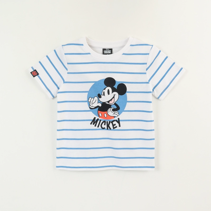 POLERA MANGA CORTA BLANCO NIÑO RAYAS MICKEY DISNEY - 2