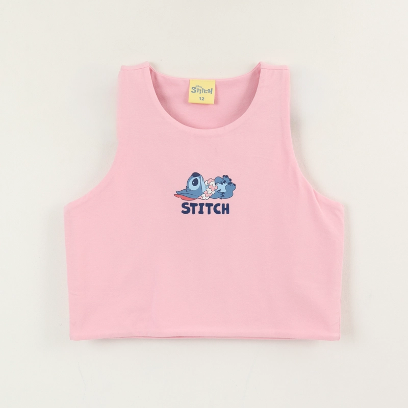 POLERA SIN MANGA NIÑA ROSA PETO STITCH LILO & STITCH DISNEY - 1