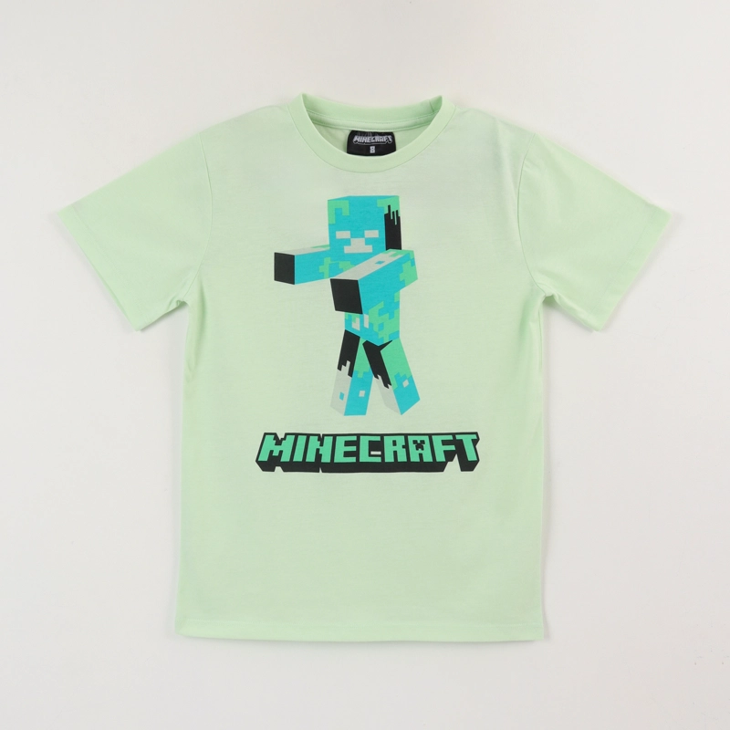 POLERA MANGA CORTA NIÑO VERDE DROWNED MINECRAFT - 1