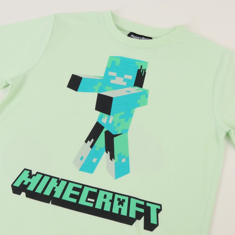 POLERA MANGA CORTA NIÑO VERDE DROWNED MINECRAFT - 3