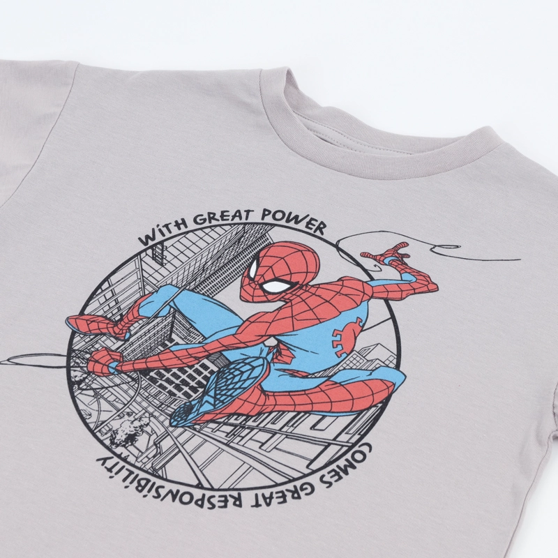 POLERA MANGA CORTA NIÑO GRIS CITY SPIDERMAN MARVEL - 3