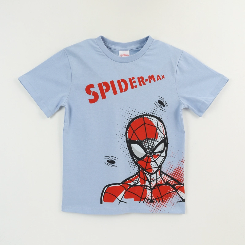 POLERA MANGA CORTA NIÑO CELESTE PERSONAJE SPIDERMAN MARVEL - 1