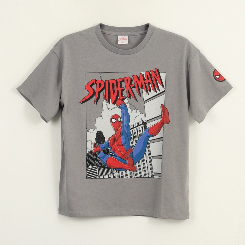 POLERA MANGA CORTA NIÑO GRIS CITY SPIDERMAN MARVEL - 1