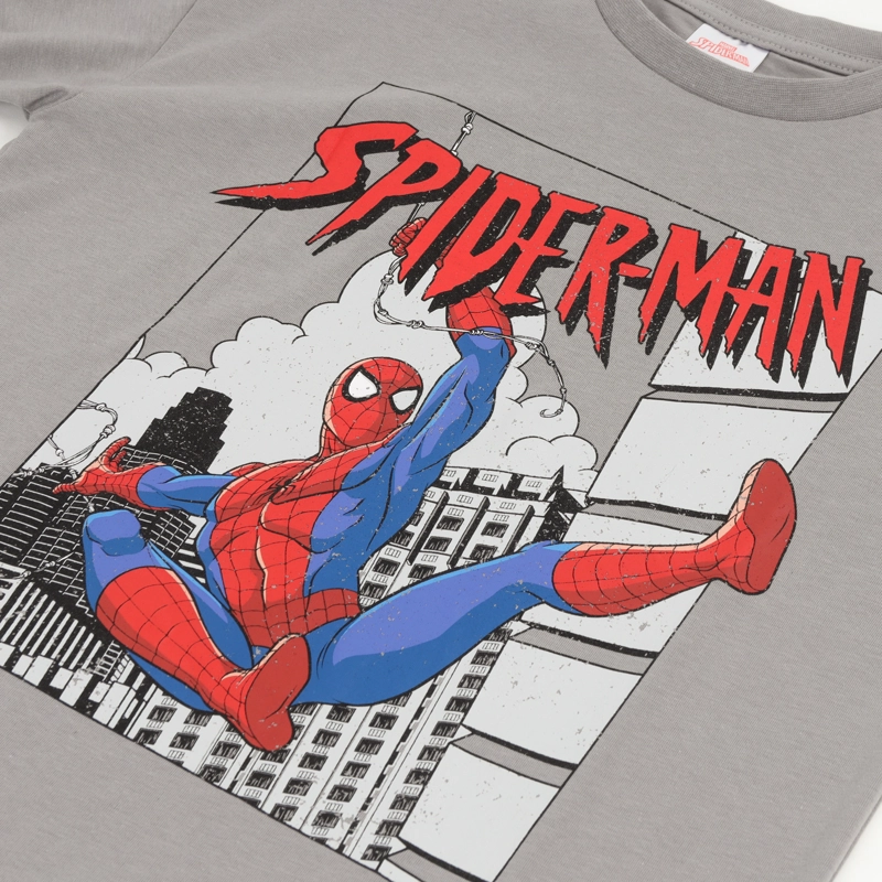 POLERA MANGA CORTA NIÑO GRIS CITY SPIDERMAN MARVEL - 3