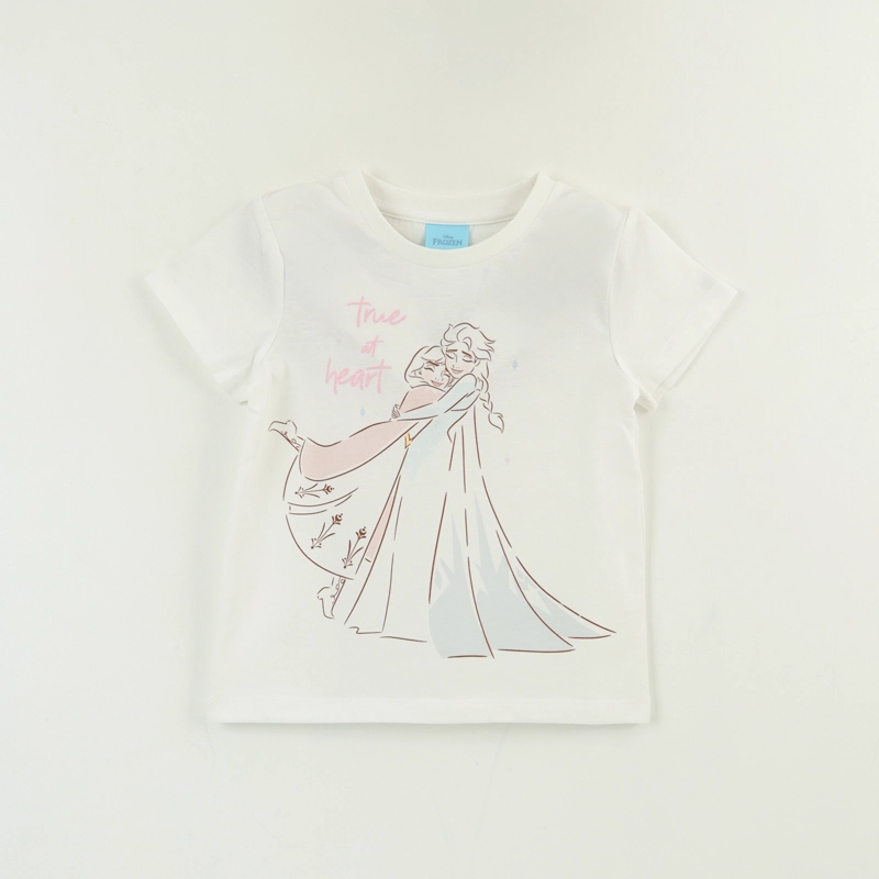 POLERA MANGA CORTA NIÑA ELSA & ANNA BLANCO FROZEN DISNEY - 1