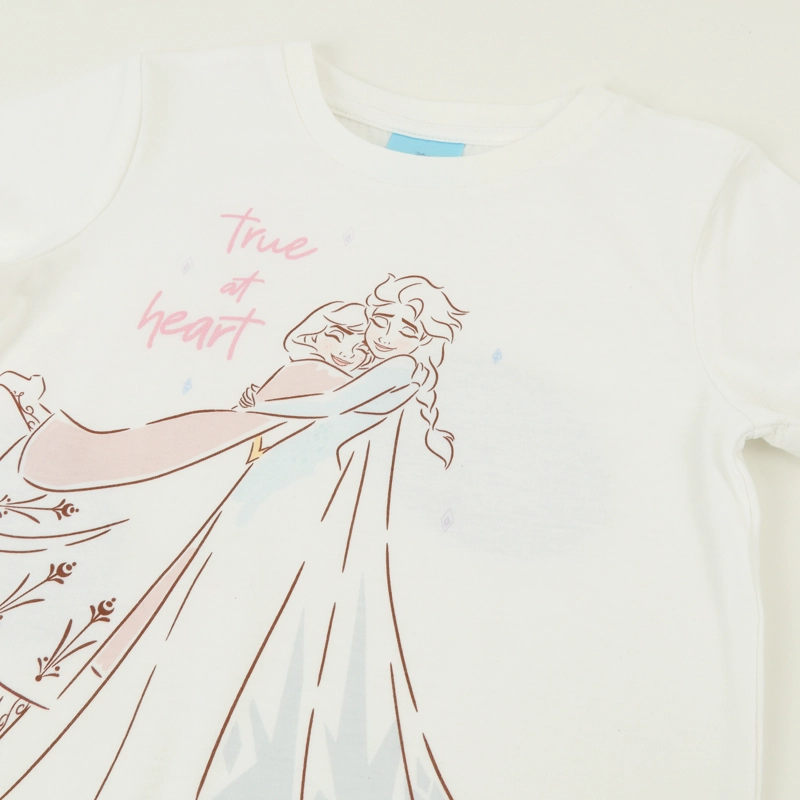 POLERA MANGA CORTA NIÑA ELSA & ANNA BLANCO FROZEN DISNEY - 3