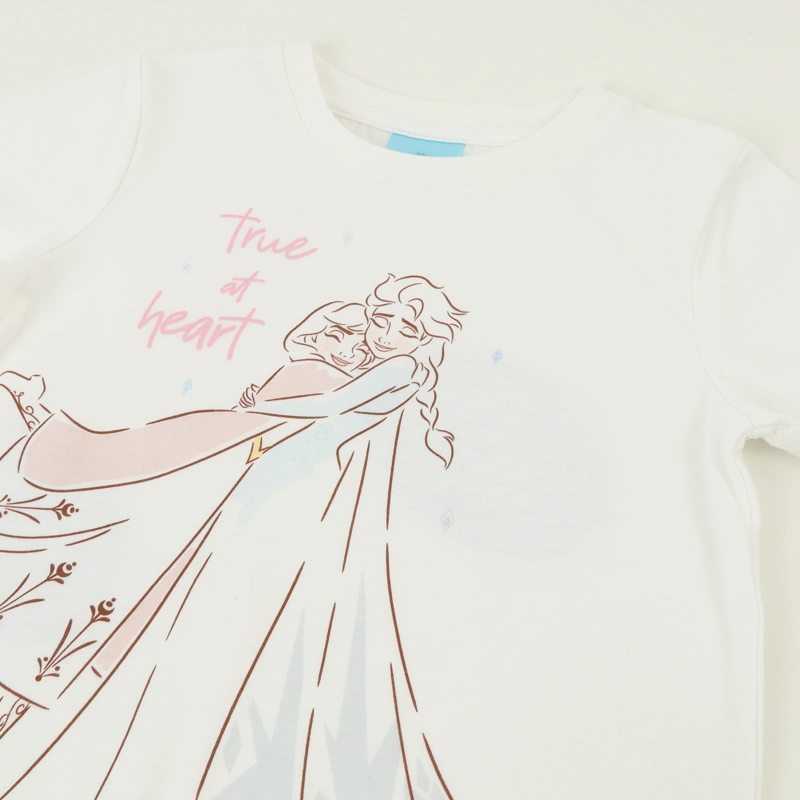 POLERA MANGA CORTA NIÑA ELSA & ANNA BLANCO FROZEN DISNEY - 3