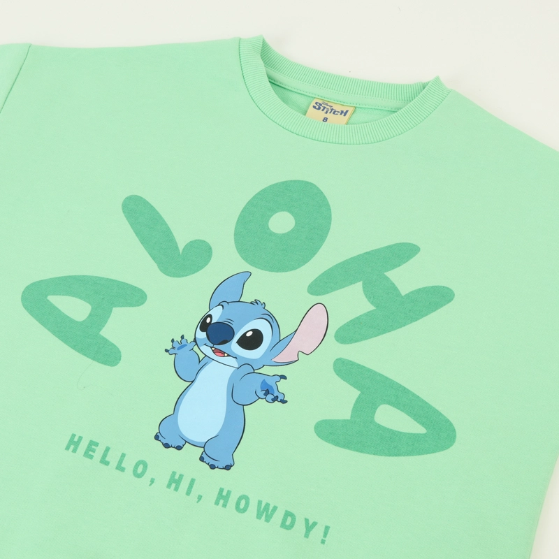 POLERON CERRADO NIÑA VERDE ALOHA LILO & STITCH DISNEY - 3